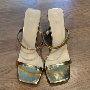 Halston Metallic Gold Heels